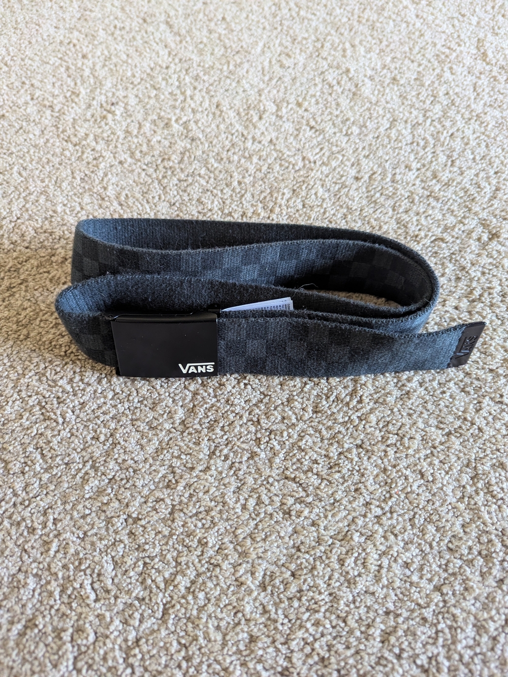 Vans Black and Dark Gray Checker Web Belt